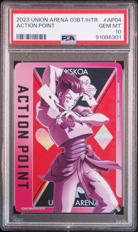 Union Arena Hisoka Action Point Japanese PSA 10 Hunter x Hunter HTR-1-AP04